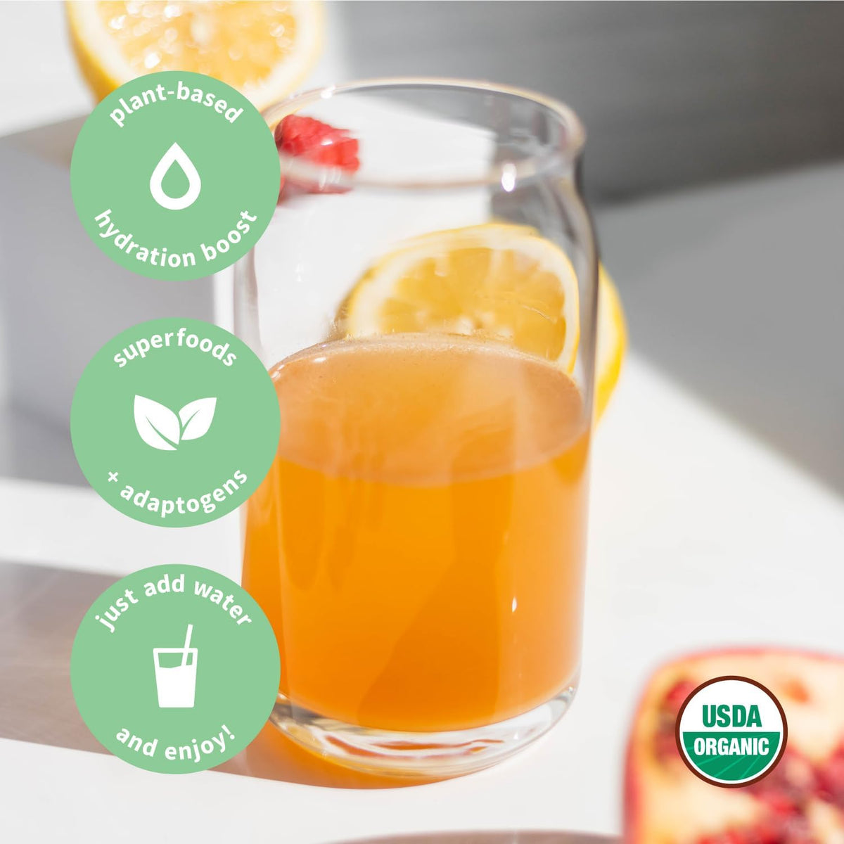 Sprout Living, Colorfuel Hydration Powder Drink Mix, Organic Superfoods + Adaptogens | Hydration Support & Recovery, Electrolytes, Himalayan Pink Salt, Coconut Water, Lemon Citrus Flavor (25 servings)