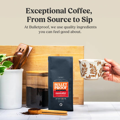 Bulletproof Original Medium Roast Ground Coffee,100% Arabica Coffee, Clean Coffee Tested for Toxins, Sustainably Sourced, 12 Ounces