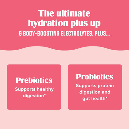 Ultima Replenisher Gut Health Supplement, Raspberry Lemonade, 14 Stickpacks | Daily Zero Sugar Electrolyte Powder Hydration Packets with 6 Key Electrolytes, Prebiotics & Probiotics for Gut Health Support