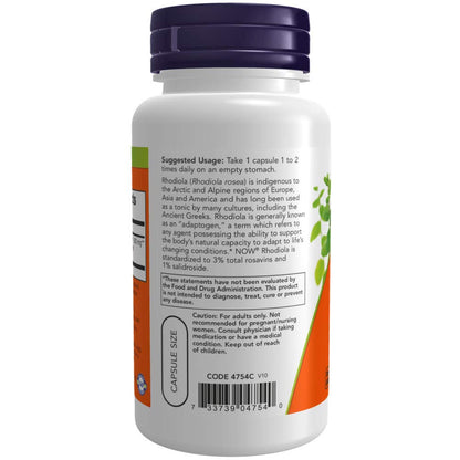 NOW Supplements, Rhodiola 500 mg, Helps Body Adapt to Stress of Daily Life*, Adaptogenic