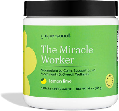The Miracle Worker Magnesium Glycinate Powder for Sleep - Chelated Magnesium Drink Powder Supplement Helps Reduce Stress & Regularity While Easing Muscle Cramps with Lemon Lime Flavor - 30 Servings