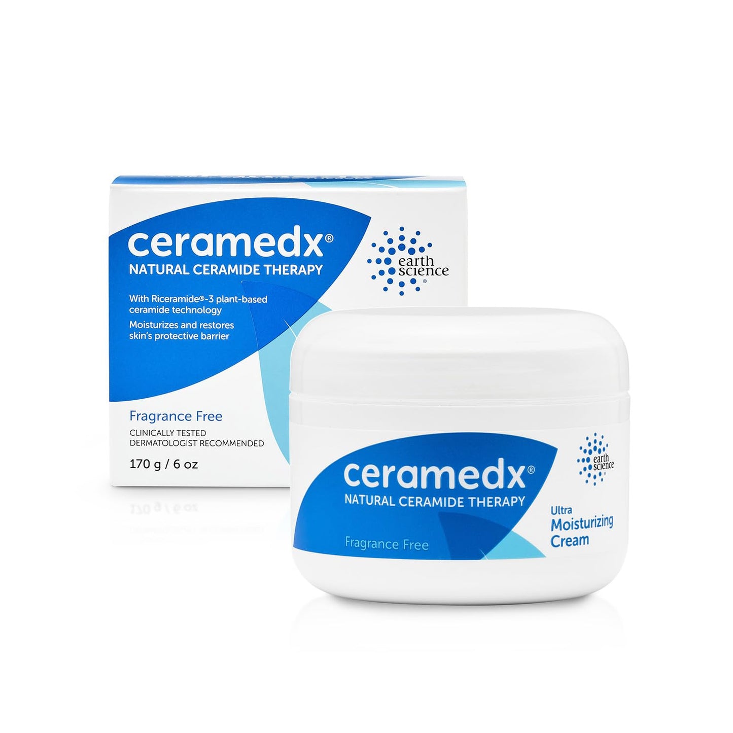 Ceramedx Ultra Moisturizing Ceramide Body Cream, Unscented, 6 oz Jar | Plant-Based Riceramide-3 with Shea, Cocoa Butter & Calendula | Intensive Relief for Very Dry Skin | Vegan