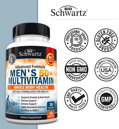 Once Daily Multivitamin for Men 50 and Over - Heart Health Support