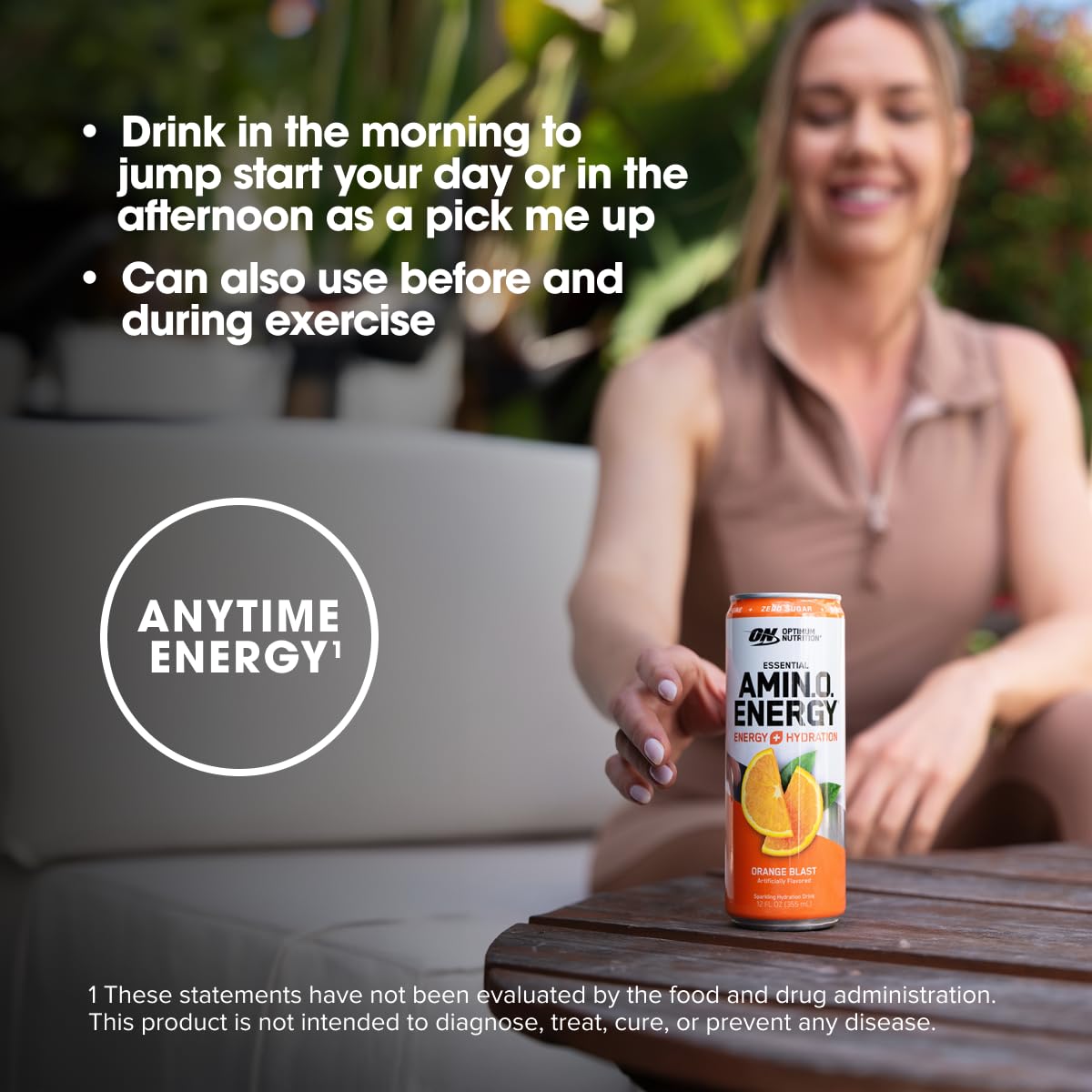Optimum Nutrition Amino Energy Sparkling Hydration Drink, Electrolytes, Caffeine, Amino