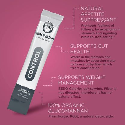 LEMONKIND Organic Zero Calorie Control - Healthy Supplement for Controling Snacking
