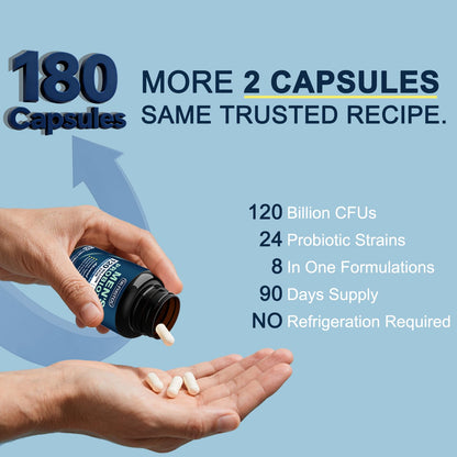 Probiotics for Men Digestive Health, 120 Billion CFUs Mens Probiotic with Digestive Enzymes & Prebiotics & Saw Palmetto & Cranberry for Gut, Prostate & Urinary Tract Health, Shelf Stable, 90 Capsules