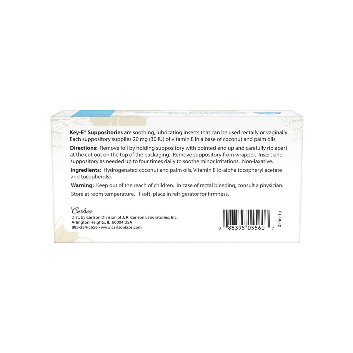 Carlson Labs Key-E Suppositories Vitamin E Soothing Inserts (2 Packages of 24 Inserts, 48Count)