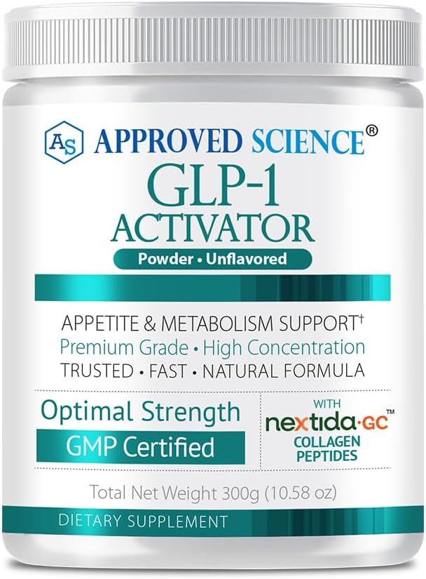 Approved Science GLP-1 Activator - Satiety and Metabolic Support with Nextida GC Collagen Powder - 30 Servings, Unflavored, Non-GMO
