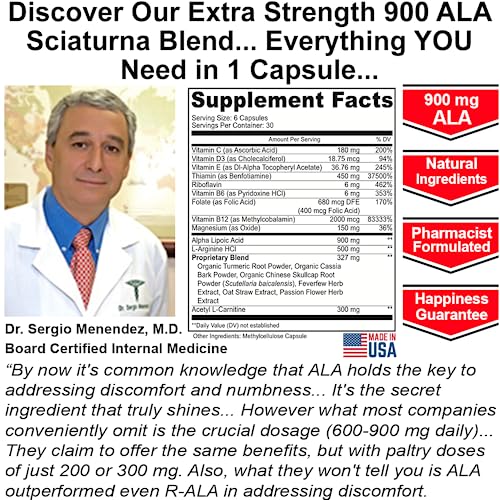 Sciatica Supplement with 900 mg Alpha Lipoic Acid - Sciatic Nerve Support