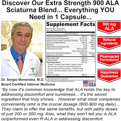 Sciatica Supplement with 900 mg Alpha Lipoic Acid - Sciatic Nerve Support