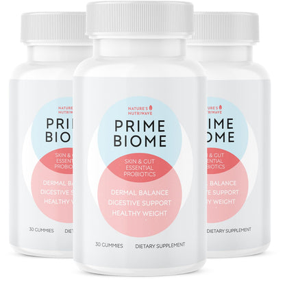 PrimeBiome Gummies – Inulin, Lion's Mane & Ginger – 30 Ct, 1 Month Supply | Prebiotic Inulin, Lion's Mane & Ginger | Non-GMO, No Stimulants, GMP Certified | Chewable daily gummy