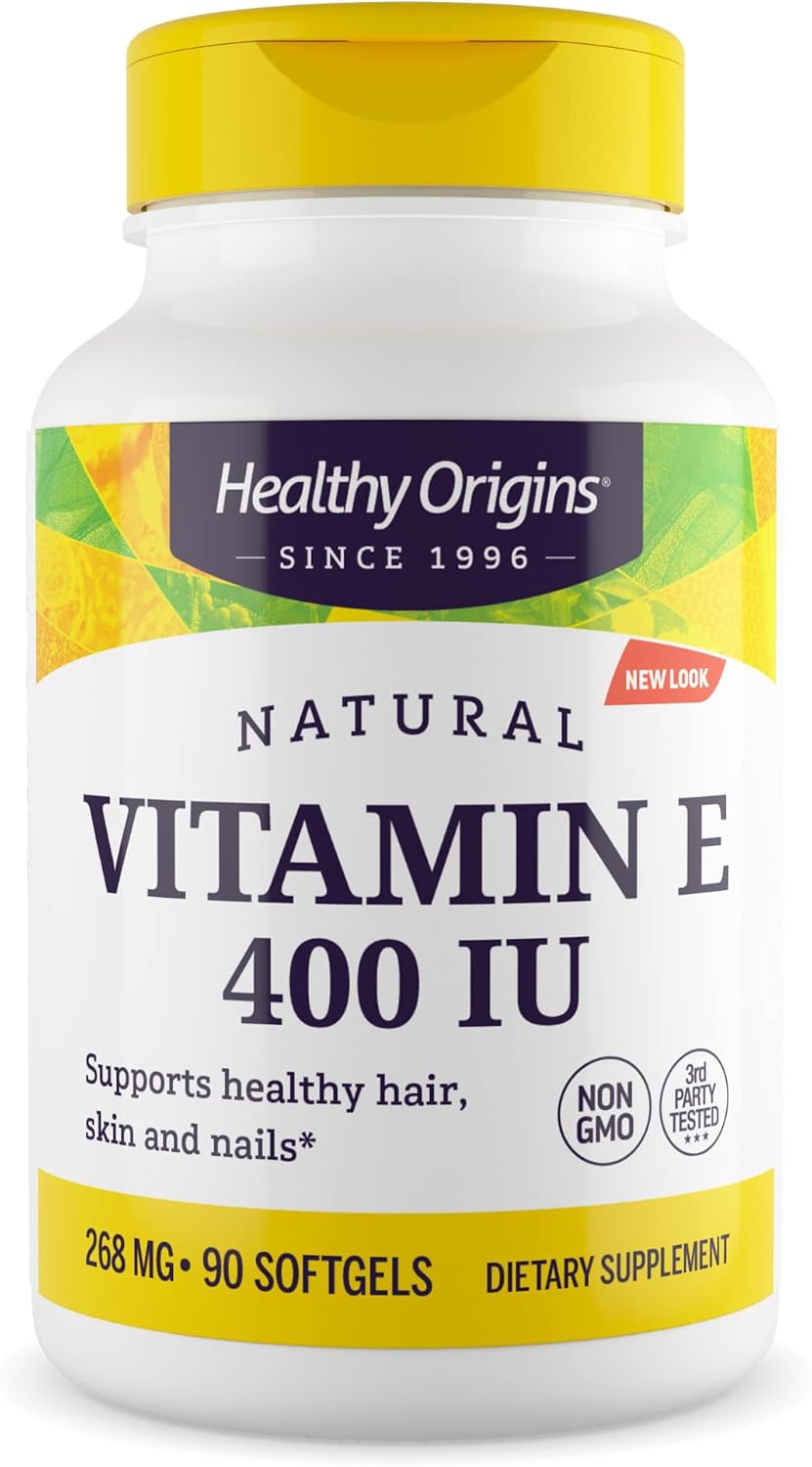 Healthy Origins Vitamin E 400 IU, Natural Mixed Tocopherols, 90 Softgels