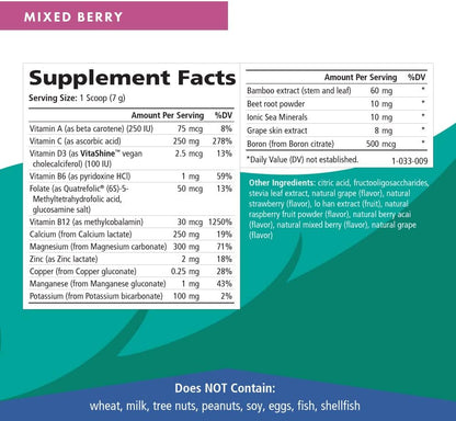 Ionic Fizz Calcium Plus by Pure Essence - Perfect Calcium/Magnesium Ratio with Vitamin A, B, C, D and Potassium Strong Bones - Mixed Berry - 14.82 oz