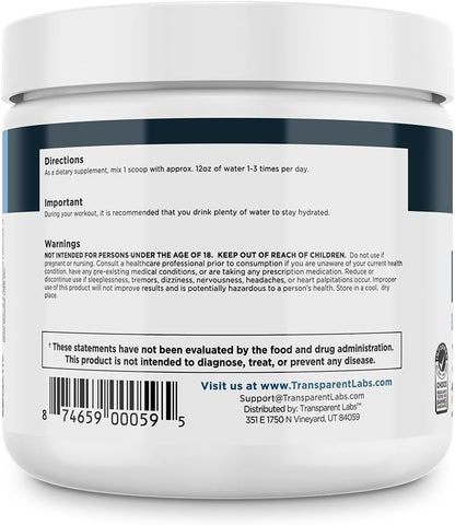 Transparent Labs Hydrate Electrolytes Powder (40 Servings, Peach Mango) & Creatine HMB (30 Servings, Tropical Punch)