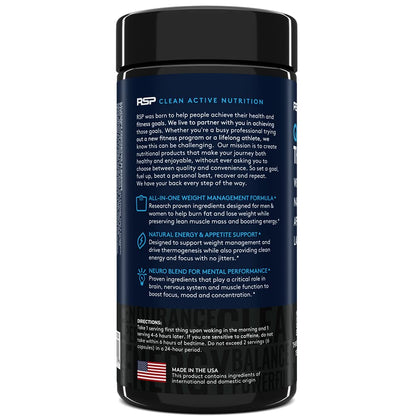 RSP Nutrition QuadraLean Thermogenic Fat Burner for Men & Women, Weight Loss Supplement