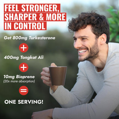 Benevolent Turkesterone with Tongkat Ali & BioPerine (Max Absorption) - High Potency 800mg Turkesterone Supplement for Men & Women - Increase Stamina, Muscle Growth, Recovery, 2 Months Supply