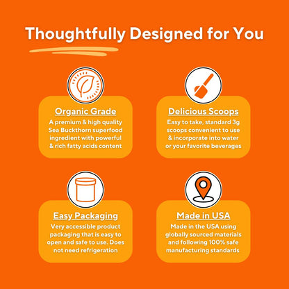 Omega 7 Sea Buckthorn Berry Oil 1000mg for Hair, Skin, Nails, Heart Health Support - 34% Palmitoleic Acid & Natural Omega 3 6 9 Fatty Acids Supplement - 120 Capsules, Non-GMO, Gluten-Free