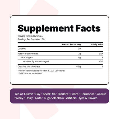 Create Creatine Monohydrate Gummies for Men & Women, Boost Focus, Strength, and Endurance, Anti-Melting Formula, Vegan, Gluten-Free, Non-GMO, 1.5g of Creatine per Gummy (Orange)