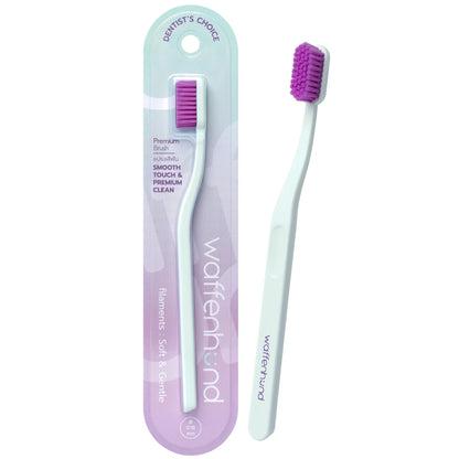 Toothbrush - Premium Soft Toothbrush with 0.18mm Ultra fine bristles. High Density Small Head Toothbrush for Daily Plaque Removal, Gentle Cleaning & Ergonomic Grip (Purple+Green)