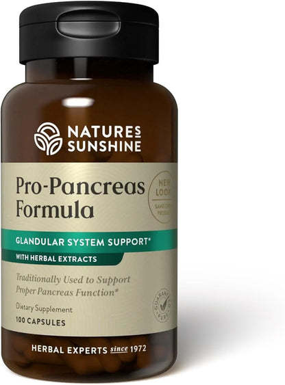 Nature's Sunshine Pro-Pancreas, 100 Capsules, Kosher | Herbal Formula Enhances Digestion, Promotes Immunity, and Helps the Liver and Pancreas