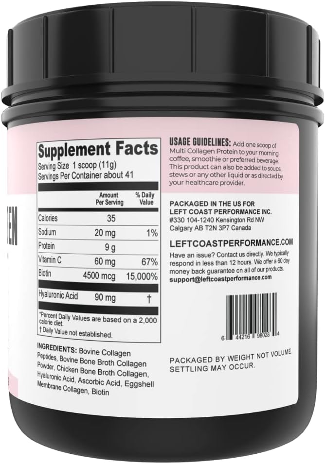 Left Coast Performance 2lb Pure Bone Broth and 1lb Multi Collagen Powder