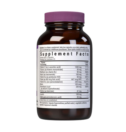 Bluebonnet Nutrition Stress Relief B Complex Vegetable Capsules, Vitamin B6, B12, Biotin, Folate, Vegan, Gluten & Soy & Milk Free, Kosher, Unflavored, 100 Count