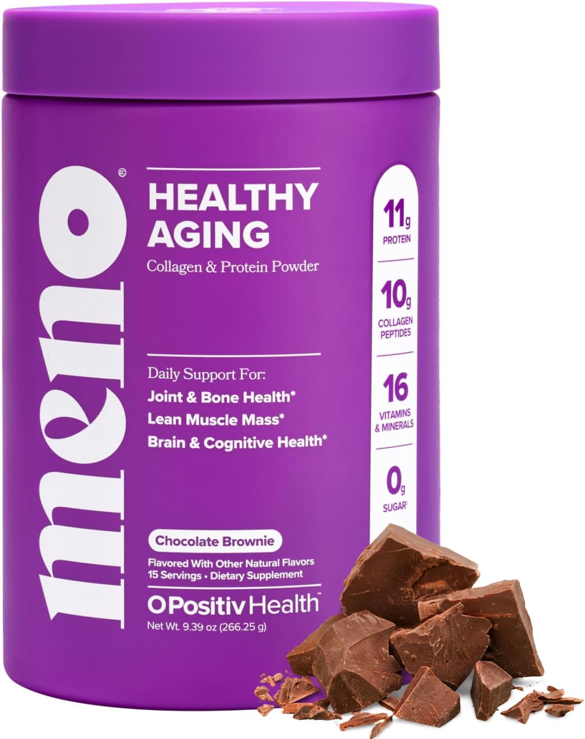 MENO Healthy Aging Collagen & Protein, Chocolate Brownie – 15 Servings