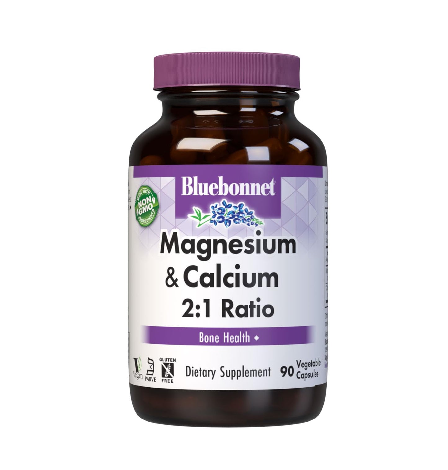Bluebonnet Nutrition Magnesium & B6 – 400 mg Magnesium Oxide & Aspartate with Vitamin B6 25 mg – Heart & Brain Magnesium Complex for Women & Men* - Non-GMO, Vegan, Gluten-Free - 90 Vegetable Capsules