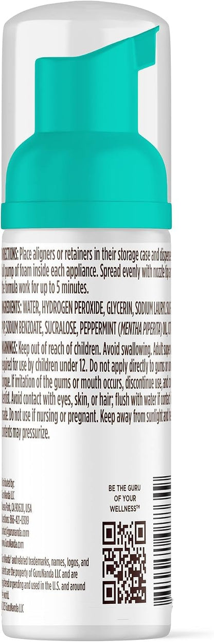 GuruNanda Aligner & Retainer Cleaner Foam – Gentle Cleaning for Aligners, Retainers, Veneers & Mouthguard, Helps Neutralize Odors, Ideal for Daily Use, 100 ml