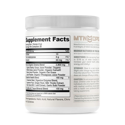 MTN OPS Daily Greens Superfood Powder Stick Packs, Raspberry