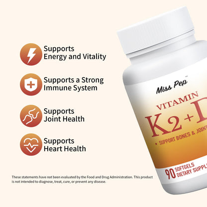 Vitamin D3 & K2 Vitamin Supplement for Men & Women,Vegan-Friendly 5000 Iu D3 and 100 Mcg K2 (Mk-7) Immune, and Overall Health -90 Softgels