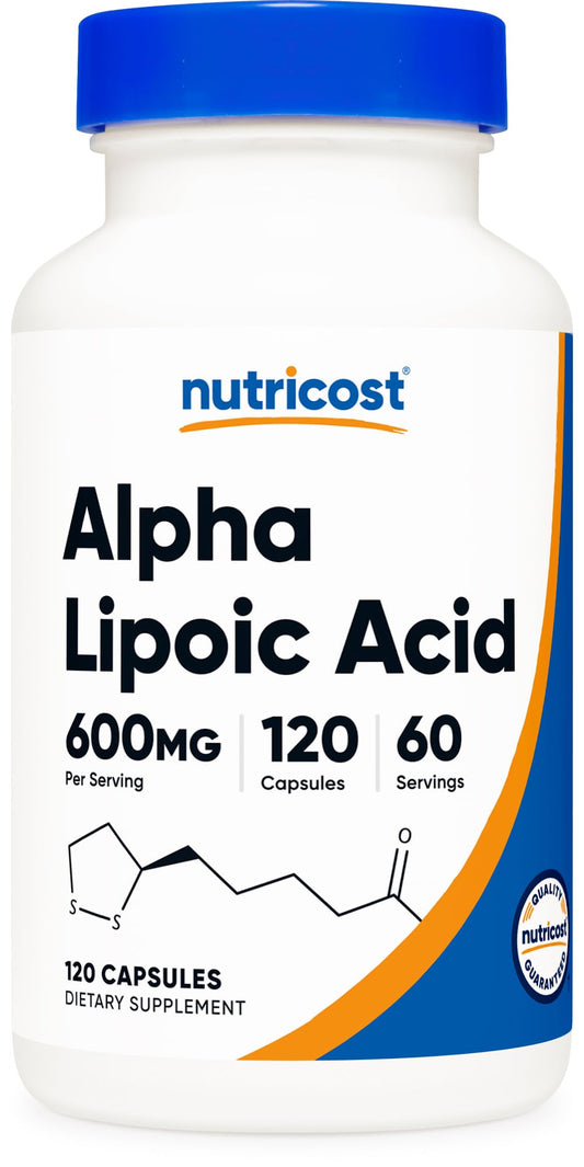 Nutricost Alpha Lipoic Acid 600mg Per Serving, 240 Capsules | Gluten Free, Vegetarian Capsules, Soy Free & GMO-Free