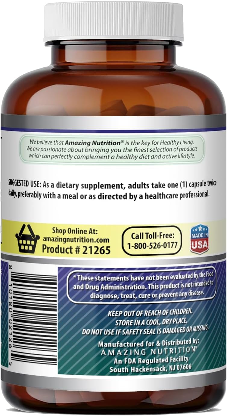 Amazing Formulas Alpha Lipoic Acid | 600 Mg Per Serving Supplement | Capsules | Non-GMO | Gluten Free | Made in USA (1 Pack | 120 Count)