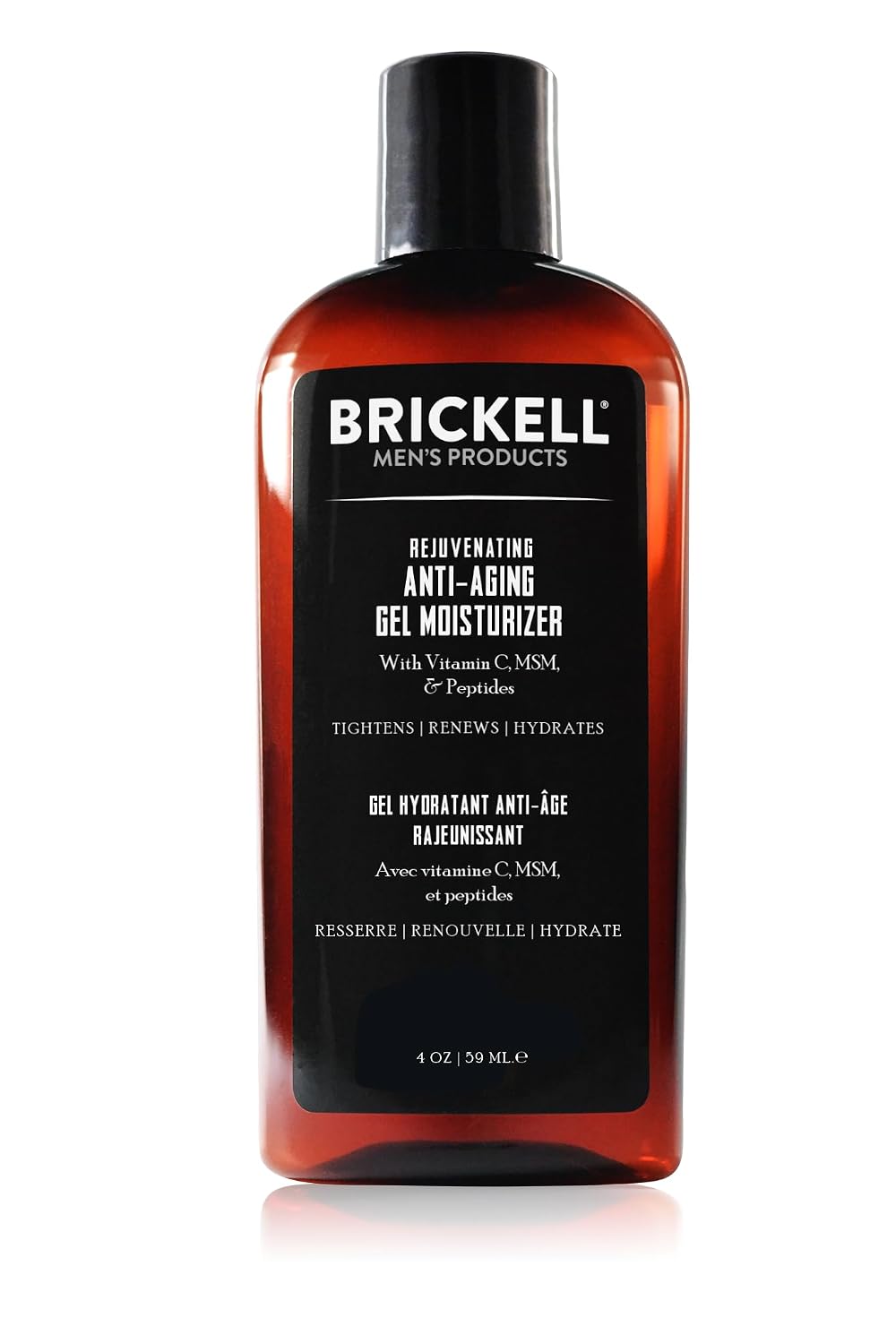 Brickell Men's Rejuvenating Anti-Aging Gel Moisturizer For Men, Fast Absorbing Moisturizer Reduces Fine Lines and Wrinkles, With Vitamin C, Aloe, and Protein Peptides, 4oz, Scented