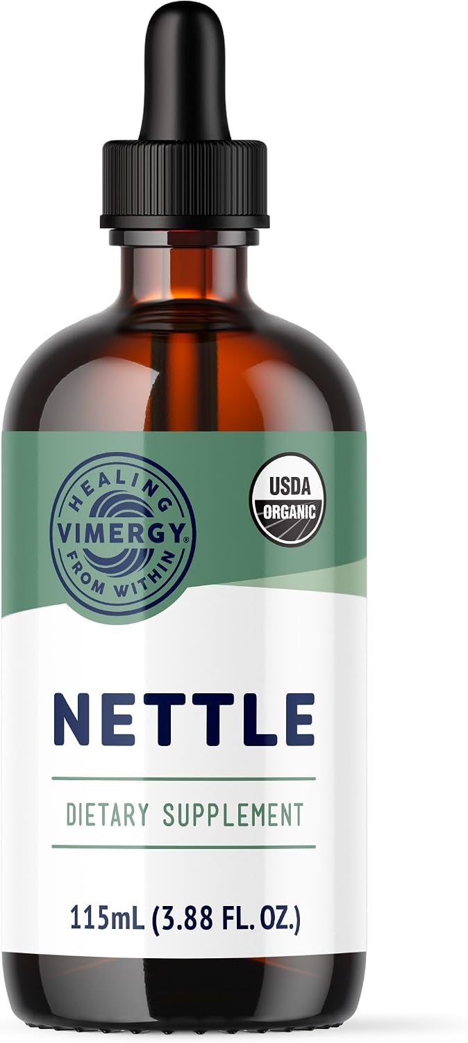 Vimergy Nettle Liquid Supplement, 57 2mL (2 Droppers or 48-54 Drops) Servings (200mg Extract Per Serving) – Promotes Bone Health* – USDA Certified Organic, Vegan, Gluten-Free – 115 mL