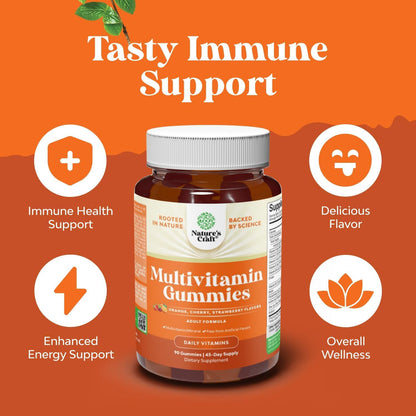 Teen Multivitamin Gummies 12-17 - Teen Boys & Girls Gummy Vitamins for Better Skin, Immune Strength, Mood & Energy Support - Teenage Girl & Boy Supplements with Zn, Mg, Vitamin A, C, D & E - 60 Ct