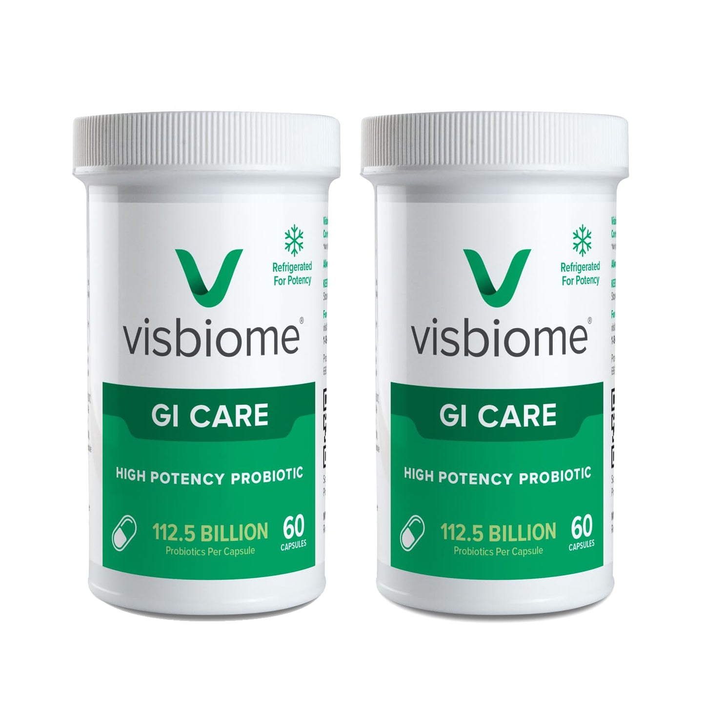 Visbiome® GI Care High Potency Probiotic, 112.5B CFU, 60 Capsules | Original De Simone Formulation®, Multi-Strain, Refrigerated Probiotics, Low FODMAP Certified, Gluten-Free, Made in USA