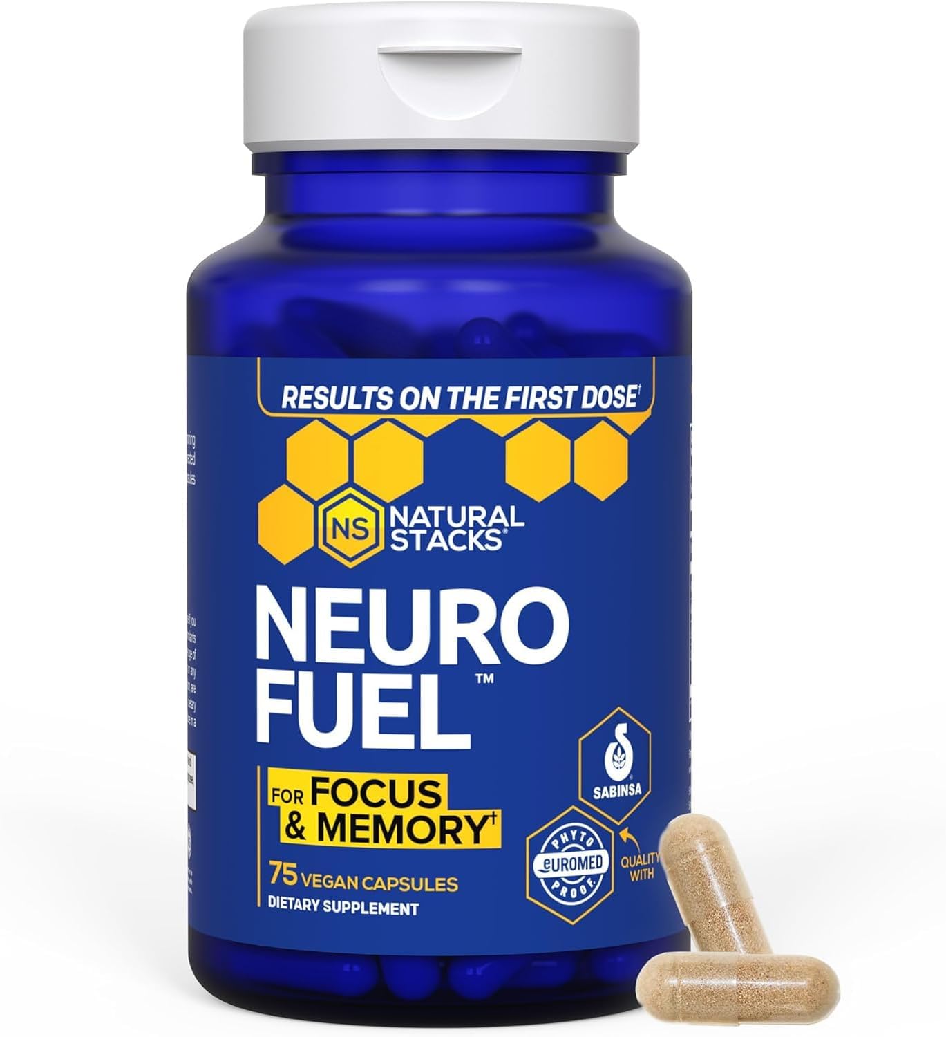 NATURAL STACKS NeuroFuel Nootropic + Dopamine Brain Food Bundle - Supports Mental Drive & Focus* - 135 Total Capsules
