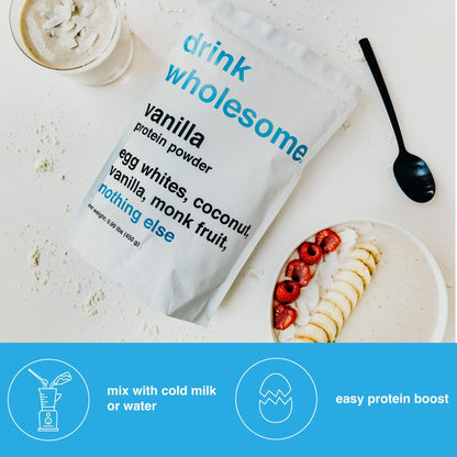 drink wholesome Vanilla Egg White Protein Powder | for Sensitive Stomachs
