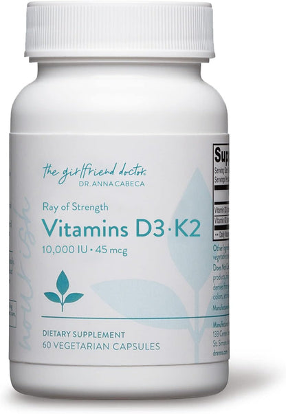 VIDAPURA Ray of Strength D3K2 by Dr. Anna Cabeca, Bone, 60 Softgels | High-Potency Vitamin D3 5000 IU & K2 (MK-7) Supplement – Bone, Immune & Heart Support