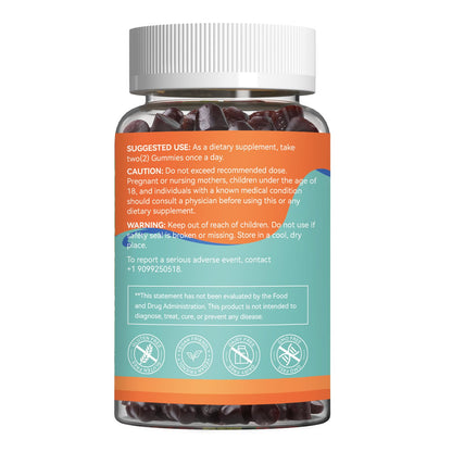 Sugar Free Ceylon Cinnamon Gummies 2000MG, Cinnamon Supplement with Chromium and Cinnamon Bark, Vegan, Non-GMO, Gluten Free, 60 Gummies