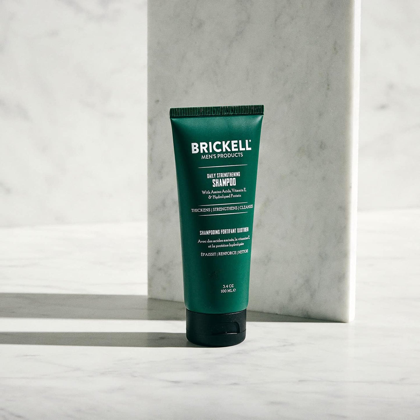 Brickell Men's Products Daily Strengthening Shampoo for Men, Mint & Tea Tree Oil To Soothe Dry and Itchy Scalp, Sulfate Free and Paraben Free, With Pro-Vitamin B5 & Hydrolyzed Protein, 8oz, Scented