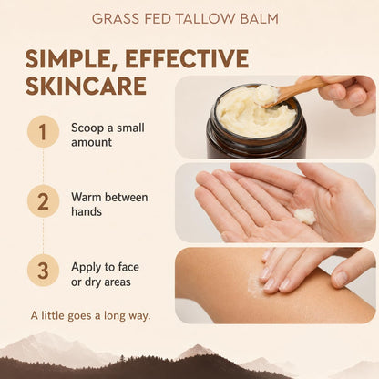 Ancestral Supplements Tallow Balm with Collagen, Face & Body, 2 oz | Whipped beef tallow for skin moisturizes face & body with vitamins A, D, E and K, plus an essential oil blend scent.