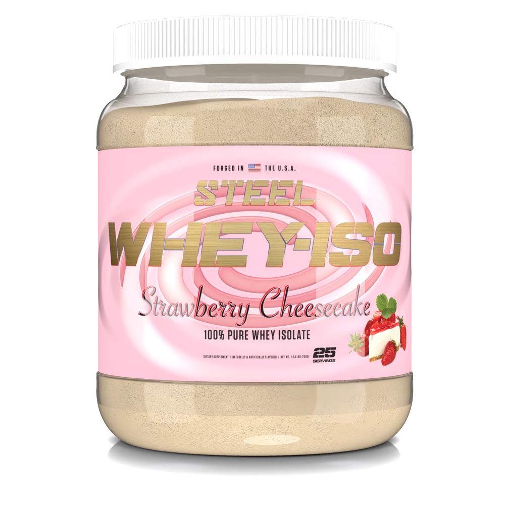 Steel Supplements Whey-ISO 100% Whey Isolate Protein Powder Stawberry Cheesecake