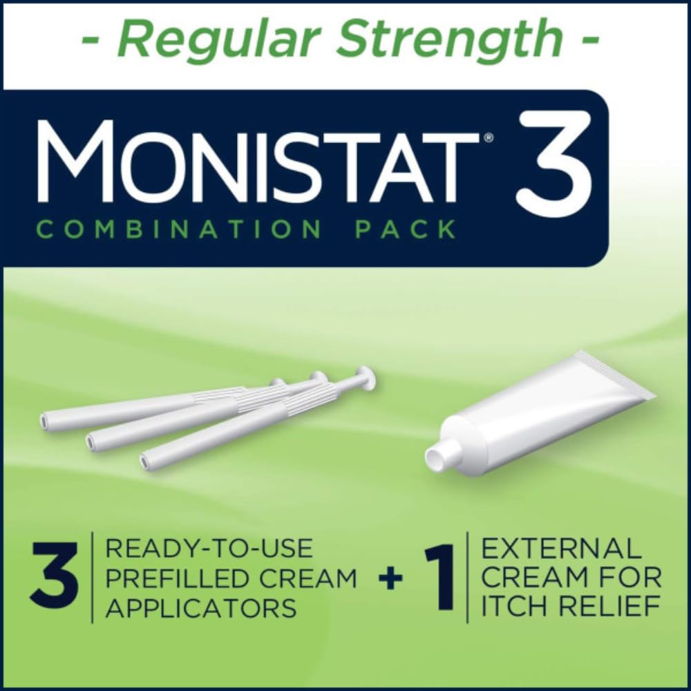 Monistat 3 Vaginal Cream, 3-Day Treatment Combination Pack, 3 Ovule Inserts and External Cream