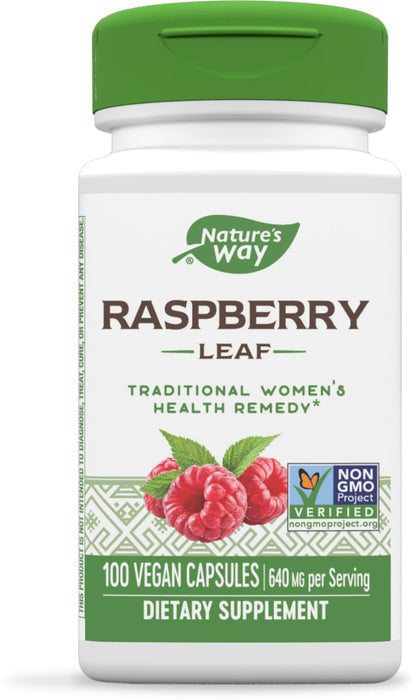 Nature's Way Raspberry Leaf - 640 mg per 2-capsule Serving - Traditional Support