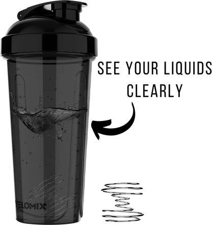 VELOMIX -4 PACK- Protein Shaker Bottles for Protein Mixes, 28 OZ Shaker Cups for Protein Shakes