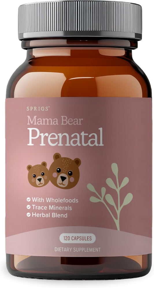 SPRIGS Prenatal Vitamins for Women with Folate Iron Vitamin B12 & A and Minerals | Prenatal Supplement for Conception Pregnancy Nursing | Easy Digest Capsules for Womens Health Support - 120 Count