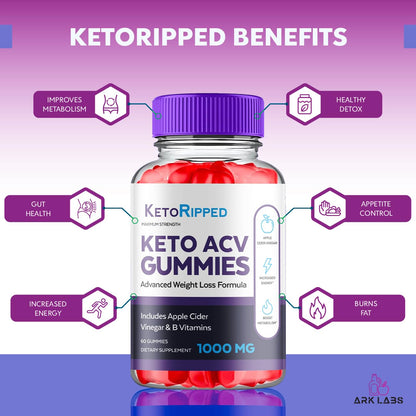 (5 Pack) Keto Ripped ACV Gummies, Keto Ripped ACV Gummies Advanced Weight Loss