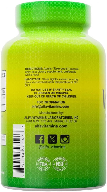 ALFA VITAMINS Vitamin D3 2000 IU Supplement, Supports Immune Health, Calcium Absorption, Healthy Bones & Joints, Dietary Supplement for Daily Wellness, Non GMO, Gluten Free, 250 Soft Gels